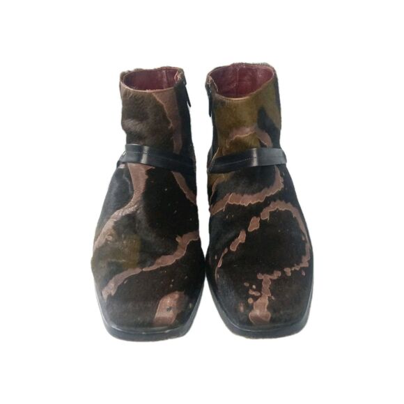 MARCO DELLI - Men\'s Brown Distressed Leather Boots  Hair On- Size 44 / USA 11 main image 9